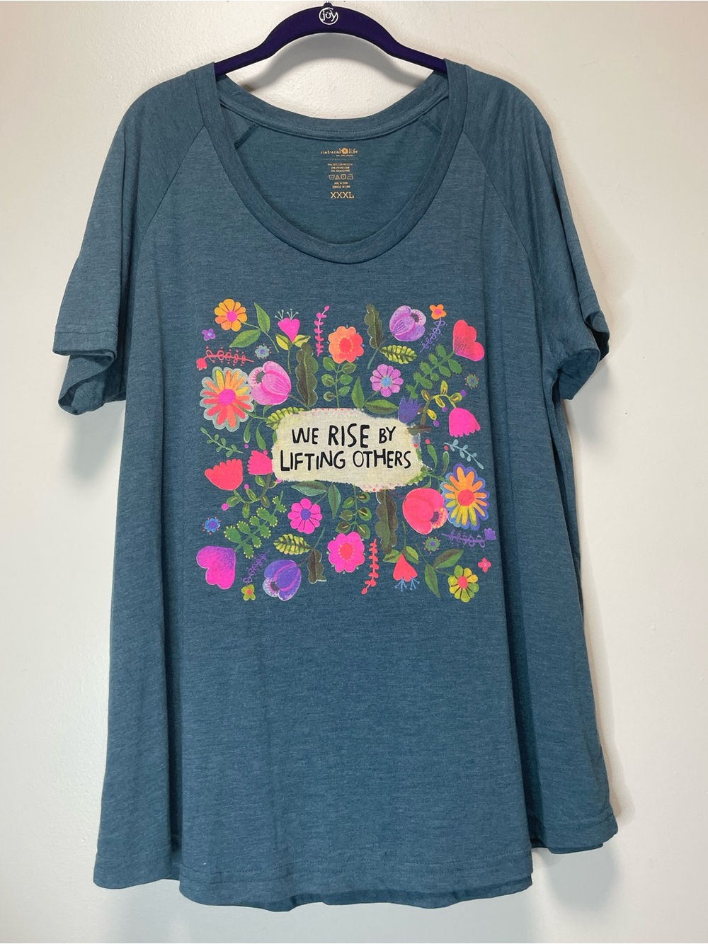 Natural Life "We Rise By Lifting Others" Floral Tri-blend Tee XXXL